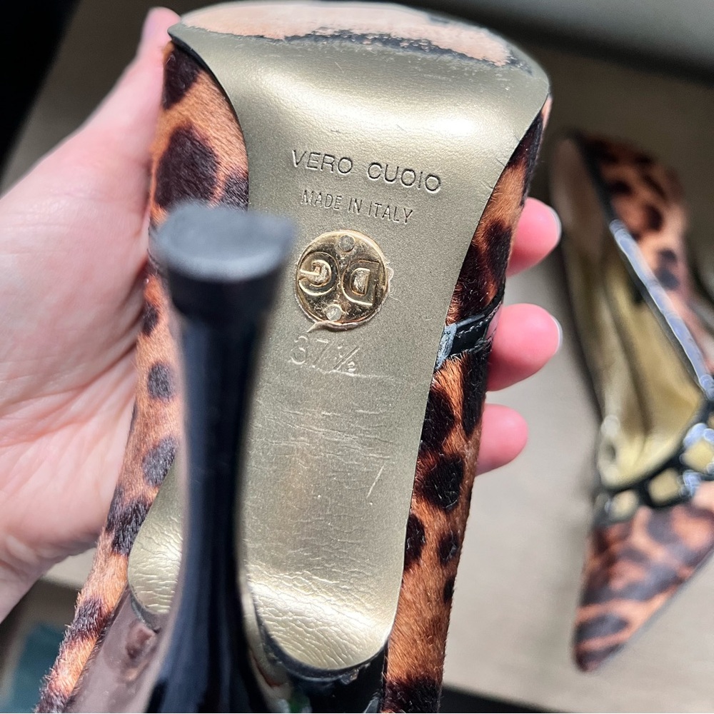Dolce & Gabbana fur/leather high heels size 37 1/2 - Picture 5 of 6